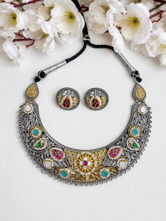 Vintage Kundan & Pearl Designer Necklace