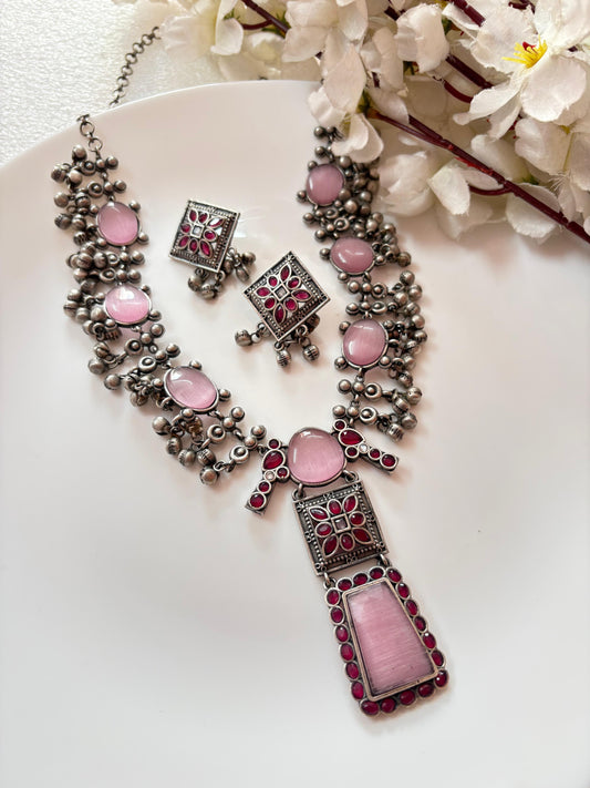 Boho Charm Oxidised Necklace