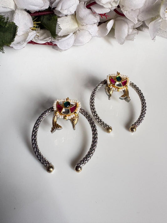 Vintage Oxidised Kundan Studs