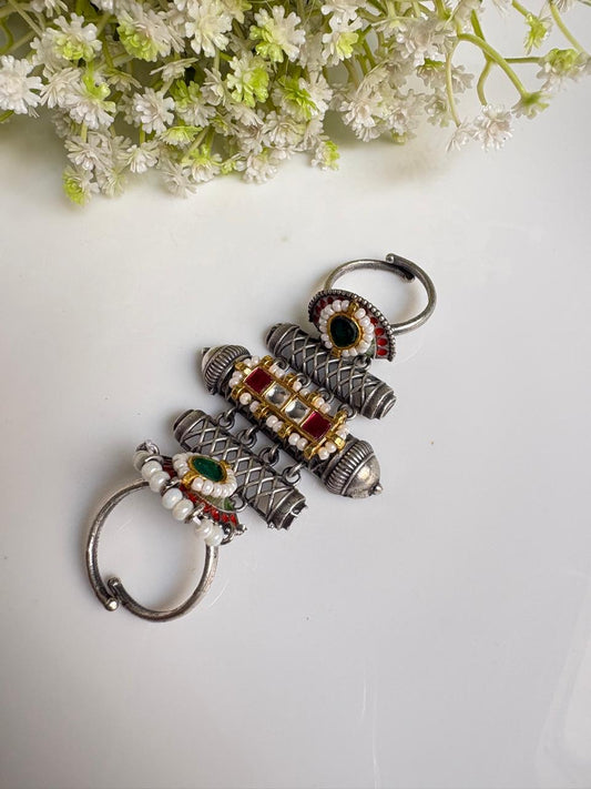 Royal Bird Kundan Fusion Statement Ring