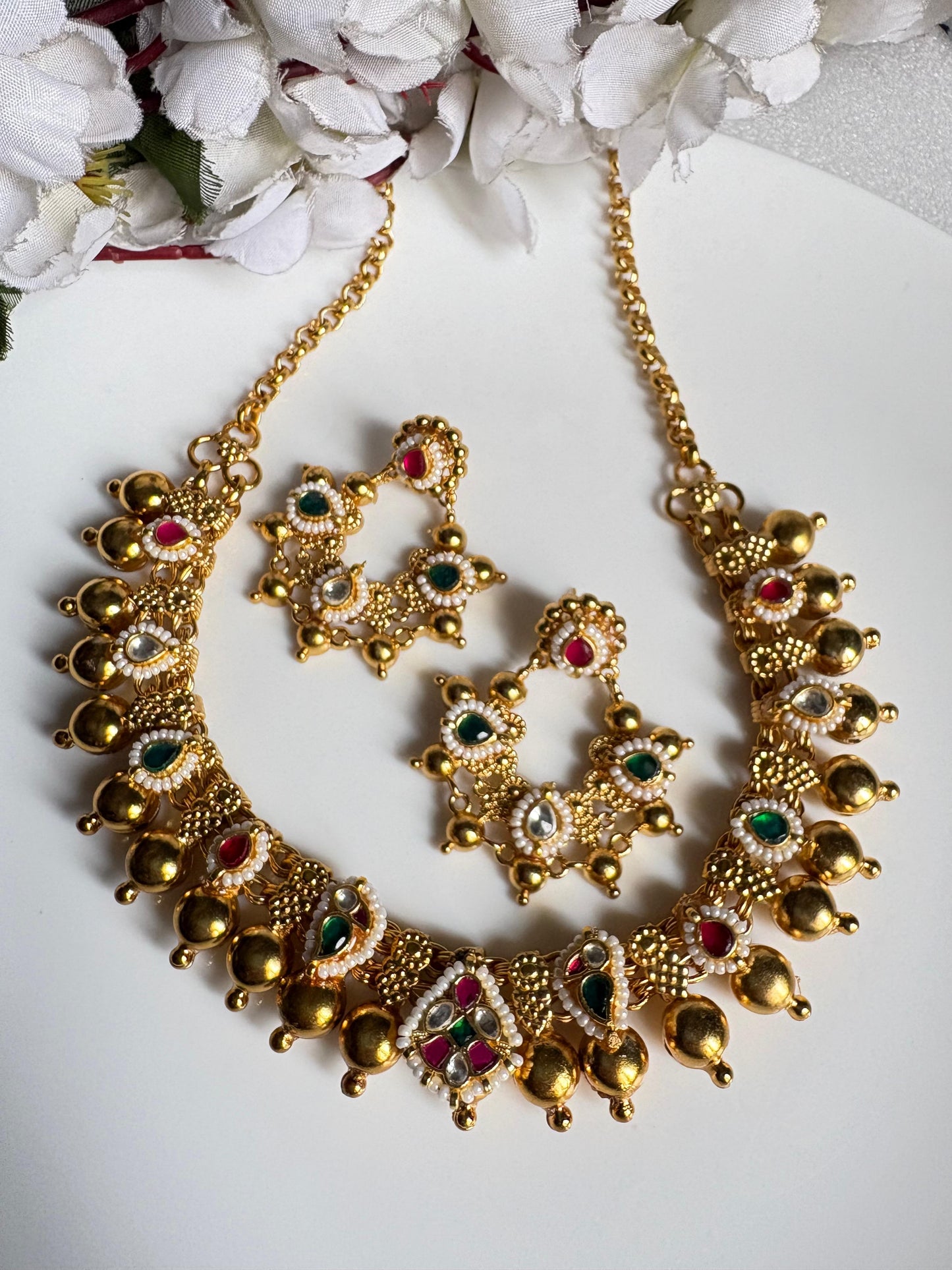 Heritage Kundan Chandbali Pendant Set