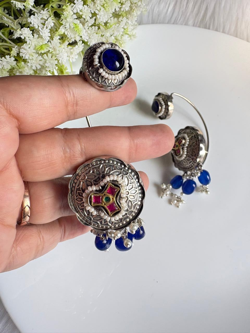 HERITAGE KUNDAN FUSION EARCUFFS
