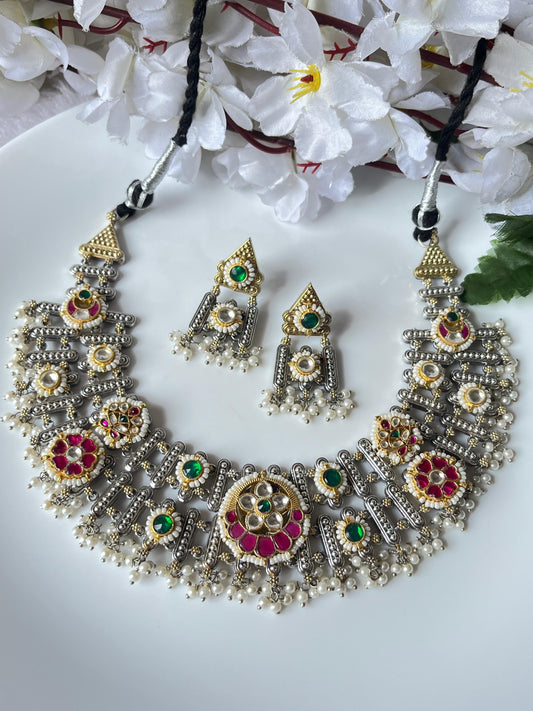 Vibrant Kashmiri Elegance: Festive Choker Set
