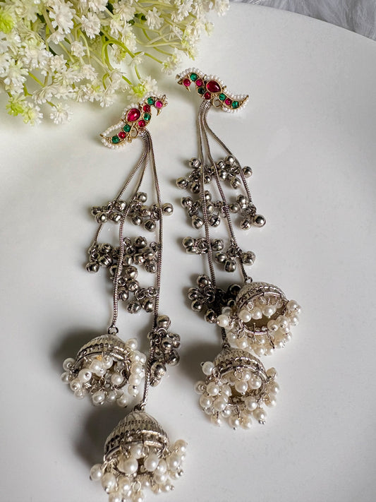 Royal Pearl Ghungroo Jhumkas