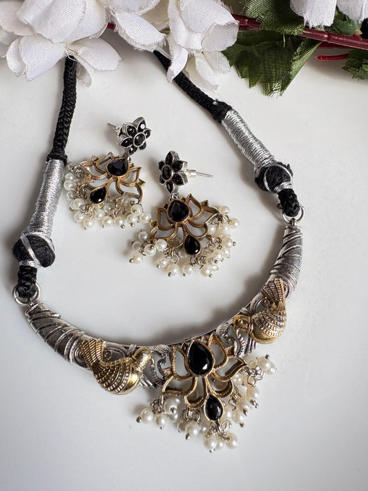 Maharani Lotus Pearl Necklace Set