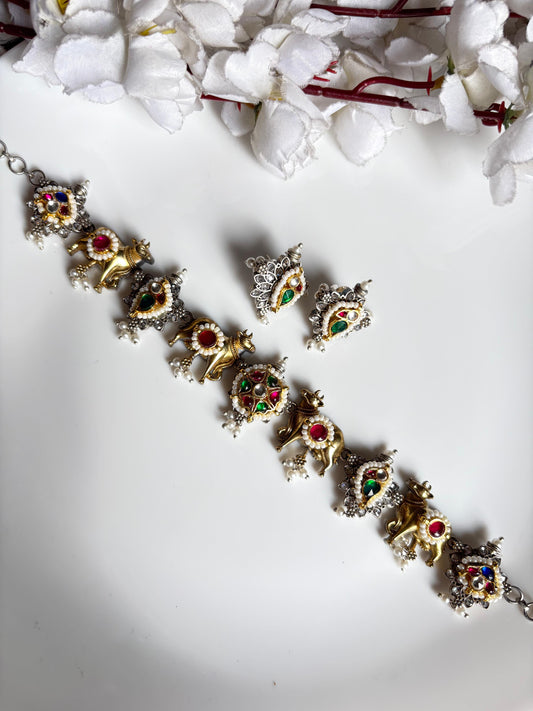 Rajwada Charm: Antique Oxidised Heritage