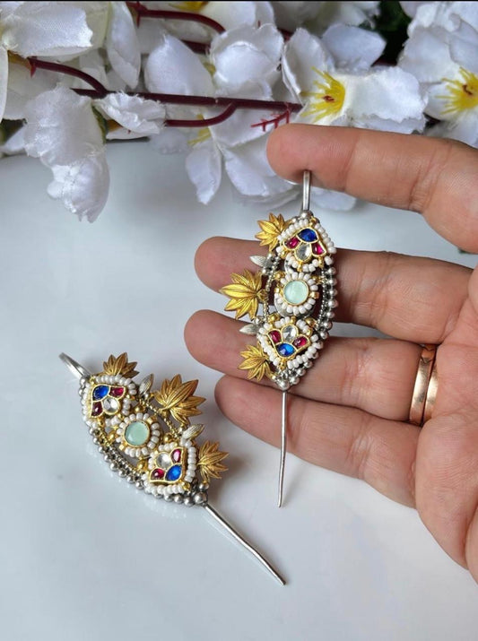 Silver Look Pearl Jhumki