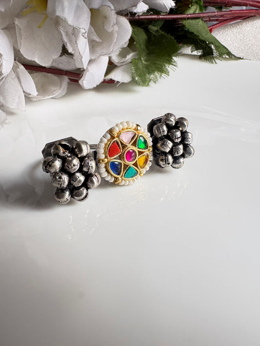 Vintage Navratna Fusion Ring