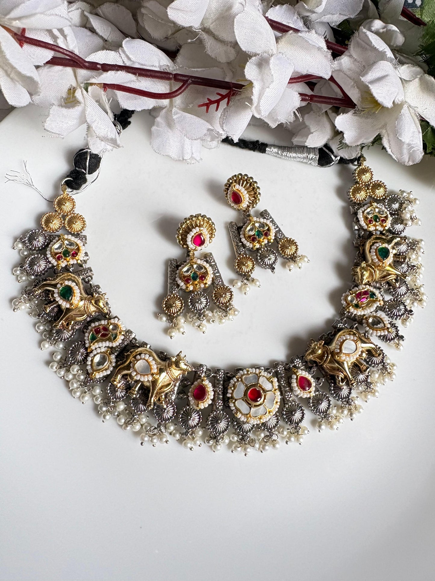 Heritage Fusion Oxidised Choker Set