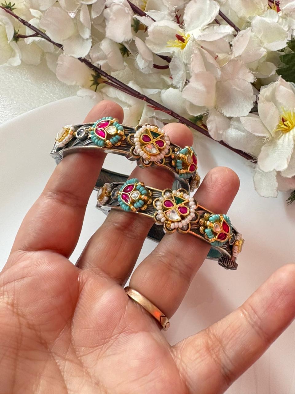 Royal Heritage Kundan Fusion Bangles