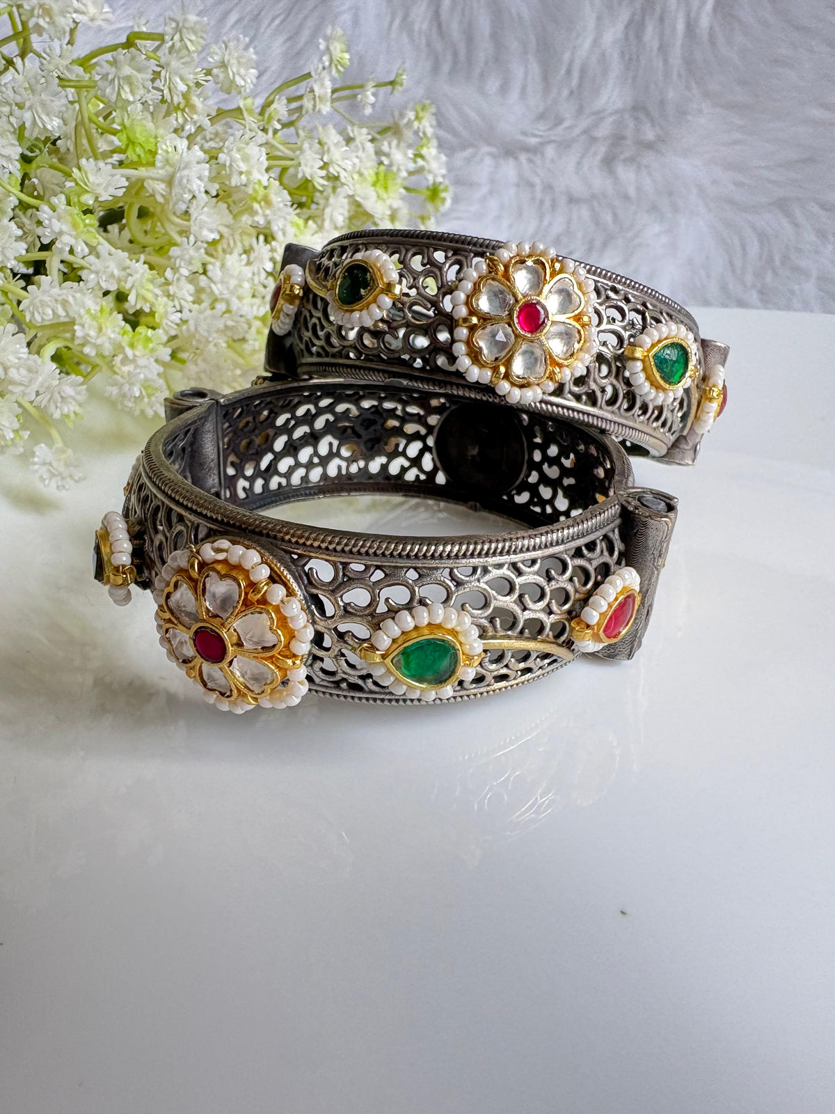KUNDAN & PEARL ROYAL BANGLES