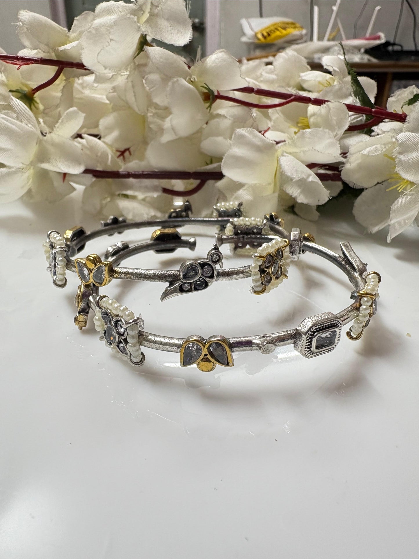 Premium Dual Tone Bird Charm Bangles